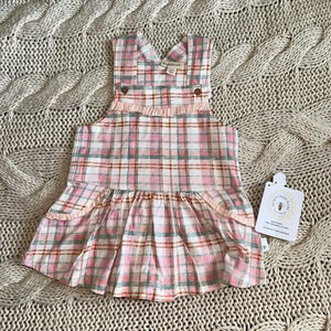 Burt’s bees baby plaid overall‎ dress